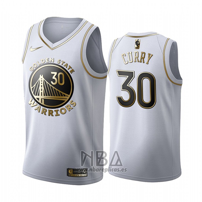 Camiseta Golden Edition Golden State Warriors Stephen Curry NO 30 Blanco